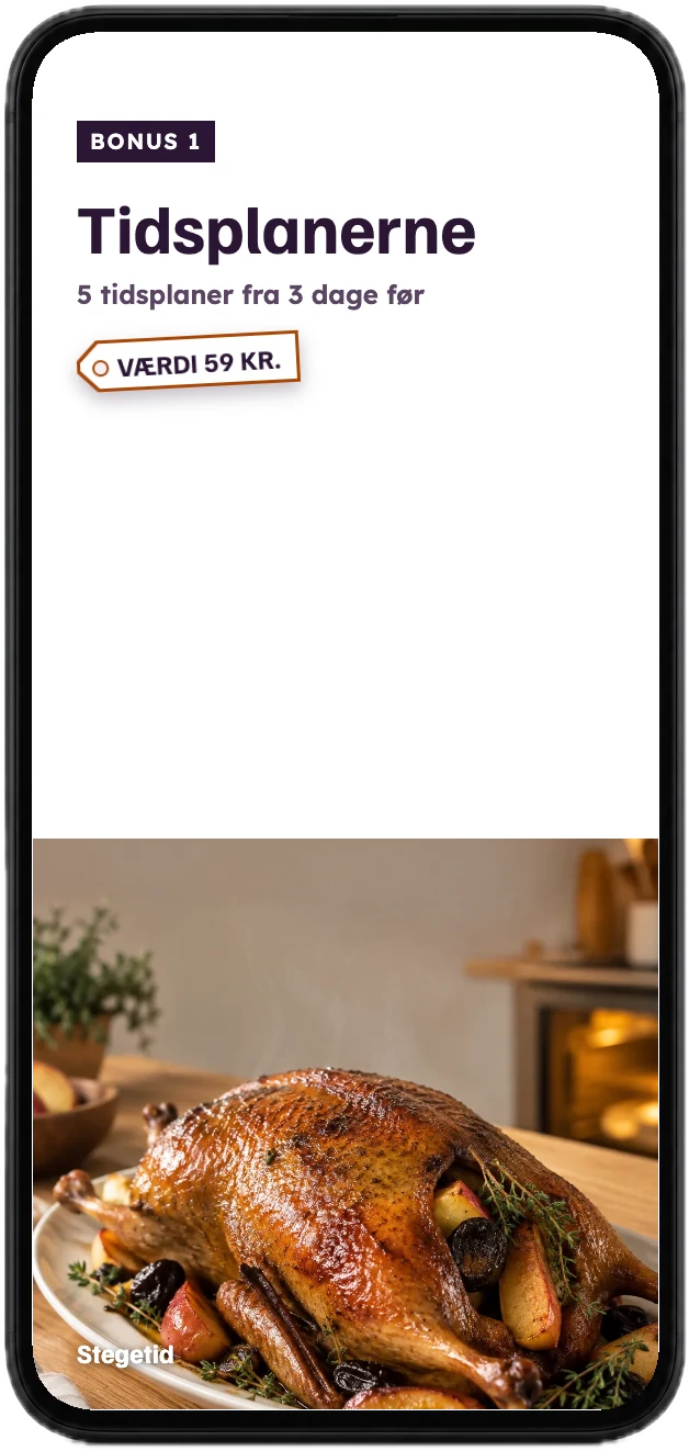 Tidsplanerne – fra 3 dage før til servering